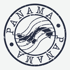 Panama Stamp Postal. Map Silhouette Seal. Passport Round Design. Vector Icon. Design Retro Travel.