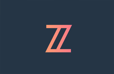 pink alphabet letter logo Z icon for company and business. Simple line design for corporate identity
