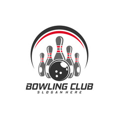 Bowling logo design concept vector template, emblem tournament template editable for your design. Icon Symbol