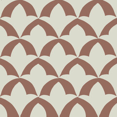 Fototapeta na wymiar Hand drawn simple pattern element with ethnic motif in umber colors