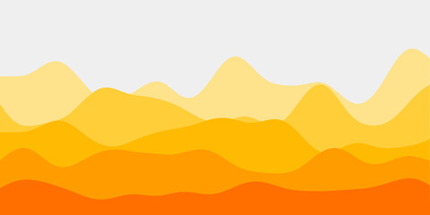 Abstract amber hills background. Colorful waves astonishing vector illustration.