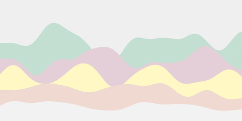 Abstract pastel hills background. Colorful waves artistic vector illustration.