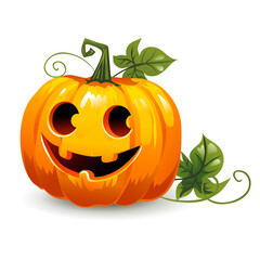 Halloween pumpkin with scary face.