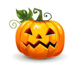 Halloween pumpkin with appalling face.