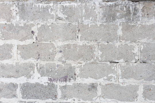 Fototapeta Dirty Grey Bricks Texture with Cracks, Recesses