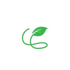 green leaf ecology nature element  vector icon of go green