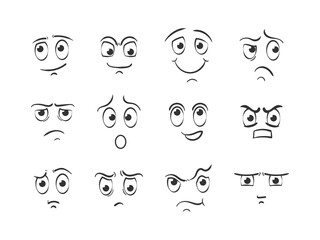 Cartoon face emotions.