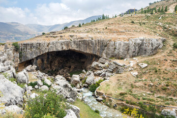 Natural arch bridge of Kfardebian, Lebanon
