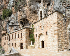 Saint Elisha historic maronite monastery - Deir Mar Lichaa located in Qadisha valley, Qannoubine
