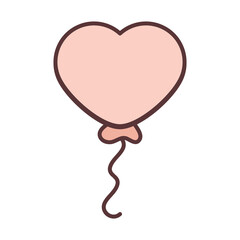 balloon shape heart love decoration celebration line and fill icon