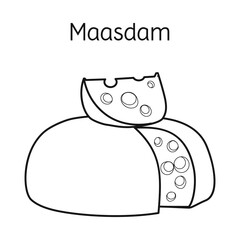Isolated object of cheese and maasdam logo. Web element of cheese and piece stock symbol for web.