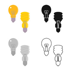 Isolated object of bulb and light logo. Graphic of bulb and eco vector icon for stock.