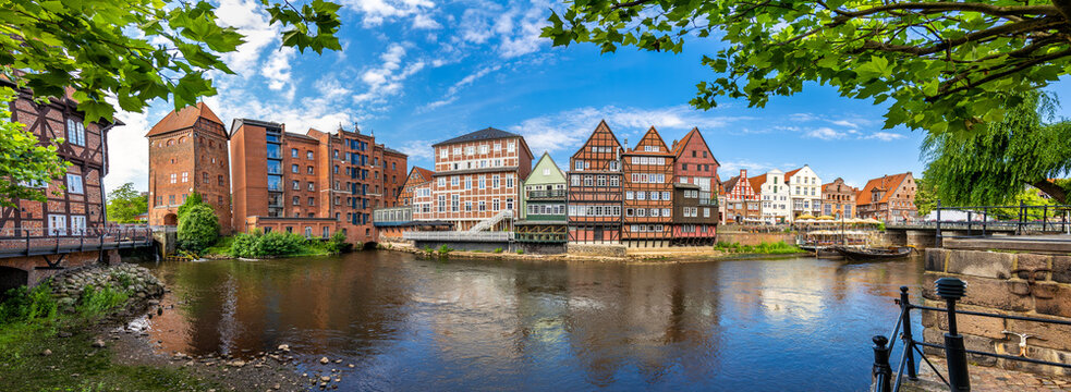L&uuml;neburg, Germany. The old town with the historic harbor.