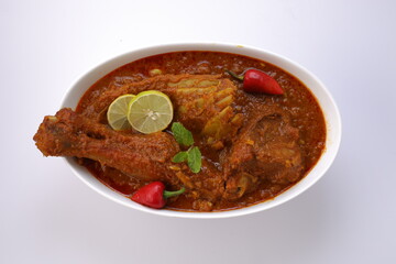 Mutton curry or Lamb curry_white background