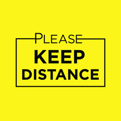 Keep distance on a yellow background illustration vector