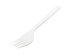 natural plant fiber fork on white background