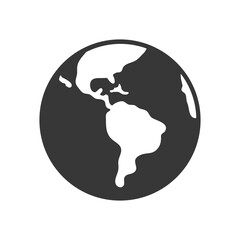 earth planet icon, silhouette style