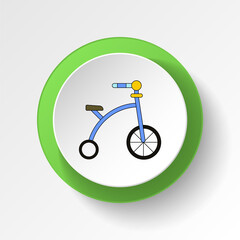 cartoon bike toy colored button icon. Signs and symbols can be used for web, logo, mobile app, UI, UX