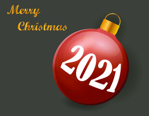 Red Christmas balls. Merry Christmas and Happy New Year background