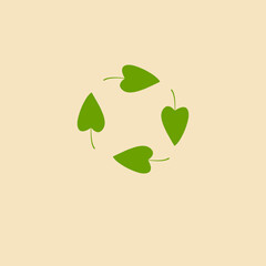 Renewable energy. Green leaf icon design. Vector eco illustration for social poster, banner or card on the subject of saving the planet.