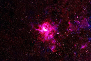 Obraz premium Beautiful space, red nebula. Elements of this image were furnished by NASA.