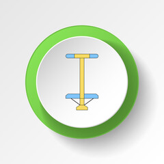 cartoon pogo stick toy colored button icon. Signs and symbols can be used for web, logo, mobile app, UI, UX