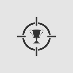 Target cup trophy icon flat