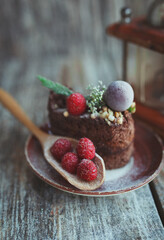 chocolate cake with strawberries