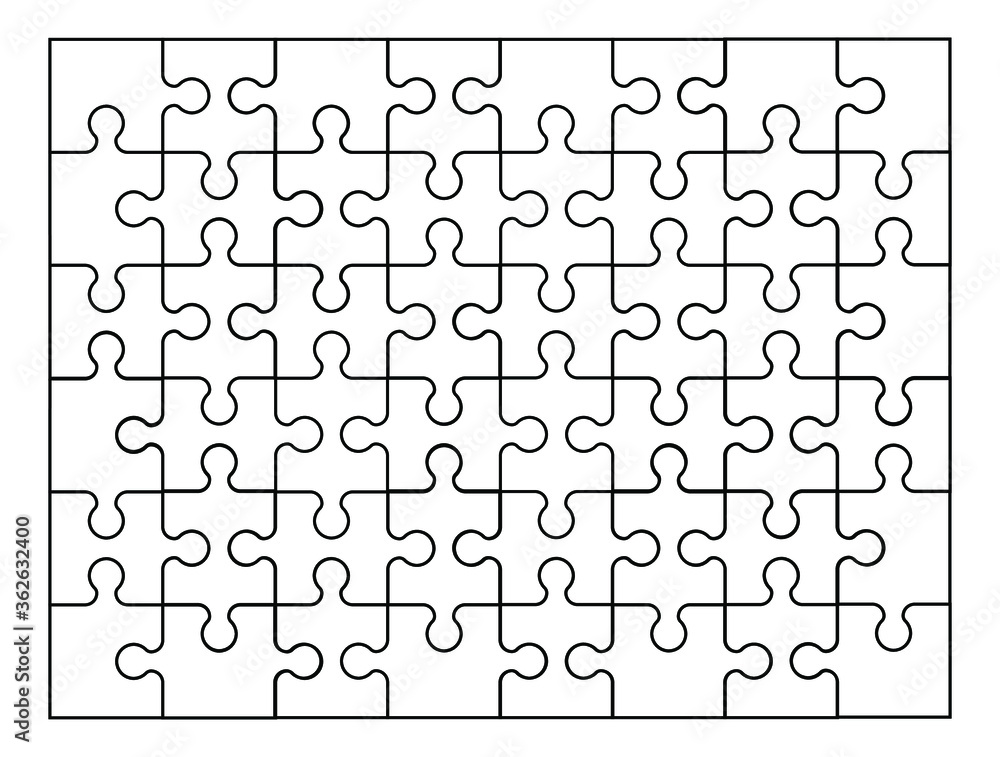 Poster set of forty eight puzzle pieces. puzzle with different types of details and the ability to move eac
