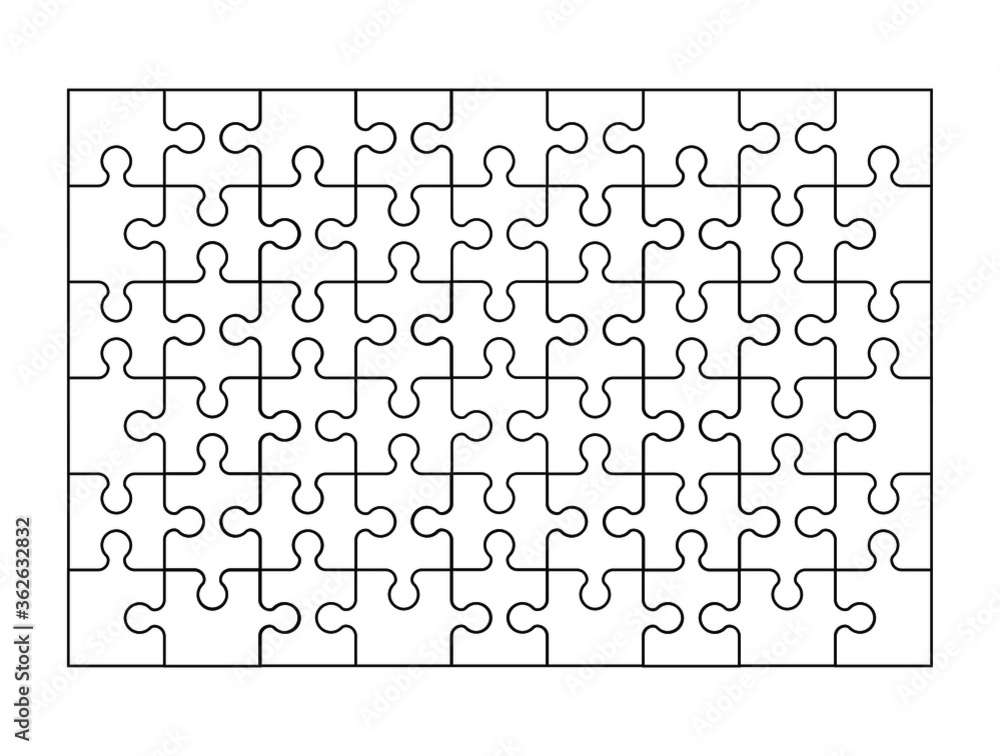 Poster set of fifty four puzzle pieces. puzzle with different types of details and the ability to move each
