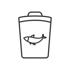 organic garbage can icon, line style