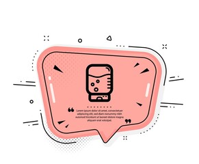 Water cooler bottle icon. Quote speech bubble. Still aqua drink sign. Liquid symbol. Quotation marks. Classic water cooler icon. Vector