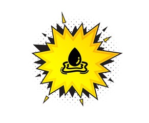 Water drop splash icon. Quote speech bubble. Clean aqua sign. Liquid symbol. Quotation marks. Classic water splash icon. Vector