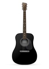 Obraz premium Black acoustic guitar - vector illustration