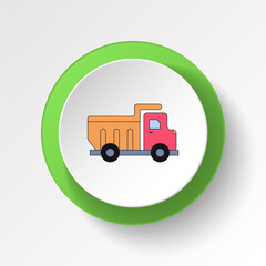 cartoon truck toy colored button icon. Signs and symbols can be used for web, logo, mobile app, UI, UX