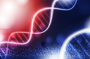 DNA digital, sequence, code structure with glow. Science concept and nano technology background. vector design..