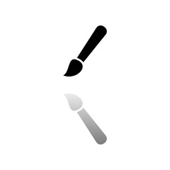 Paint brush icon flat