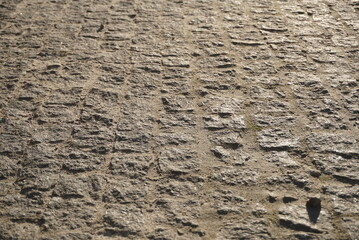 Stone Pavement Texture. Granite Cobblestoned Pavement Backgroun