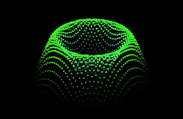 Node surface sea dot wave glowing stream. Drip drop data information. Statistic flow dynamic particles. Chain of nodes.