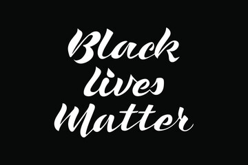 Black Lives Matter quote hand lettering vector