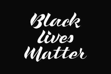 Black Lives Matter quote hand lettering vector