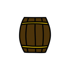 barrel doodle icon, vector color line illustration