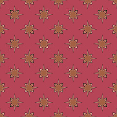 Seamless geometric abstract pattern on pink background