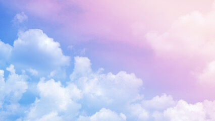 beauty soft pastel with fluffy clouds on sky. multi color rainbow love image