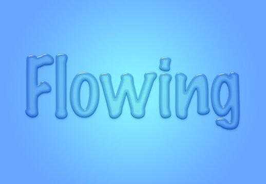 Drop Flowing Fluid Text Effect Mockup