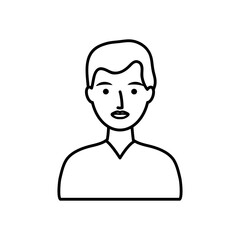 young man cartoon icon, line style