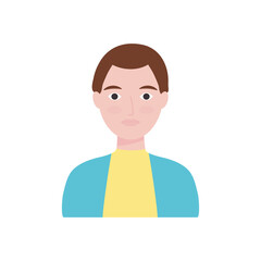 avatar man icon, flat style