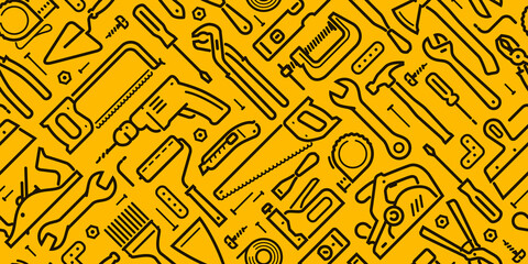 Tools seamless background. Construction repairs pattern vector illustration