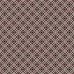 Brown colors seamless pattern with repeated overlapping circles. Round links chain motif. Geometric abstract background