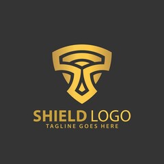 Abstract Letter T Shiled Spartan Logos Design Vector Illustration Template Stock Premium